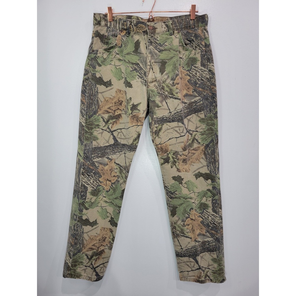 Duxbak Mens Realtree Camo Hunting Pants‎ Straight Leg Cotton Denim 35x32